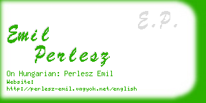 emil perlesz business card
